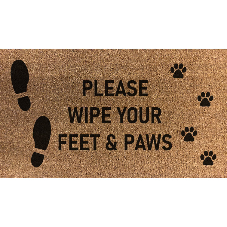 Maturi Prinsburg Please Wipe Your Feet & Paws Doormat Wayfair.co.uk